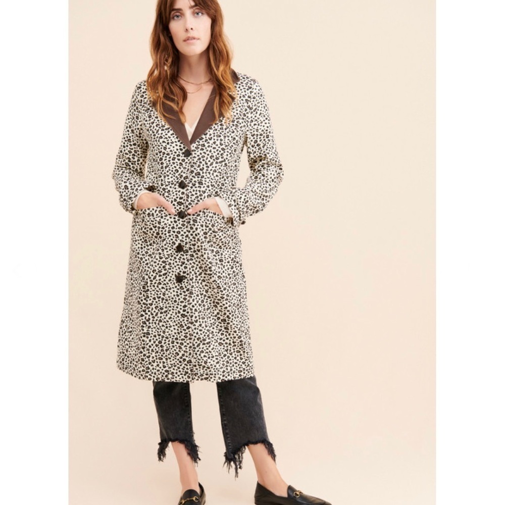 Moon River Leopard Print Window Shopping Jacket Coat - Picture 7 of 14